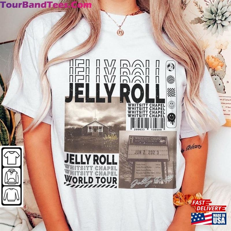 Jelly Roll Music Shirt 90S Y2K Merch Vintage Backroad Baptism Tour Tickets Album Whitsitt Chapel Graphic Tee Gift For Men Classic Unisex 29Uf119221 – Utopia Fashion