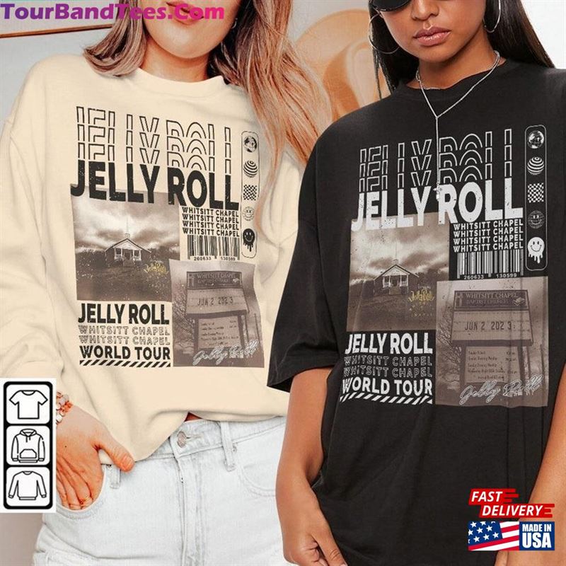 Jelly Roll Music Shirt 90S Y2K Merch Vintage Backroad Baptism Tour Tickets Album Whitsitt Chapel Graphic Tee Gift For Men Classic Unisex 29Uf119221 – Utopia Fashion