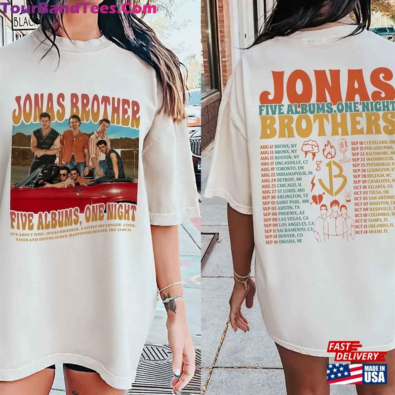 Jonas Brothers Concert Shirt Five Albums One Night Tour Joe Homage T-Shirt Sweatshirt 29Uf122246 – Utopia Fashion