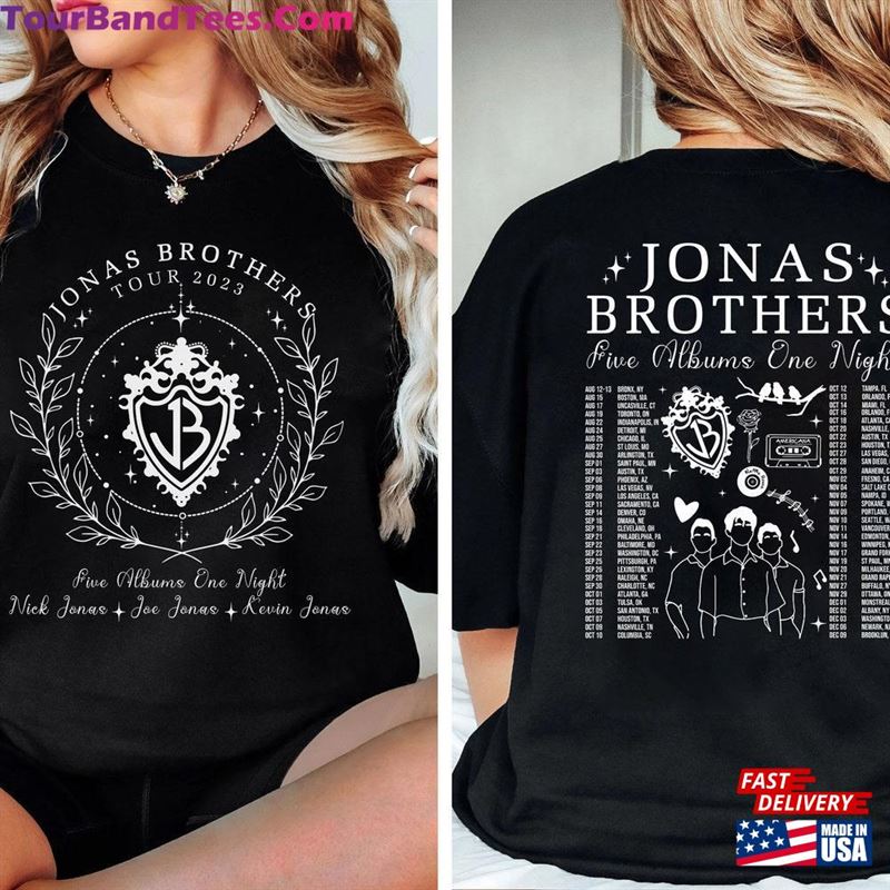 Jonas Brothers Double Sided T-Shirt Five Albums One Night Tour Shirt Sweatshirt Hoodie 29Uf123680 – Utopia Fashion