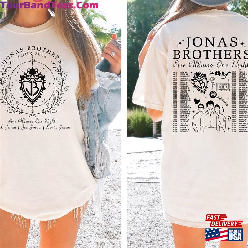 Jonas Brothers Double Sided T-Shirt Five Albums One Night Tour Shirt Sweatshirt Hoodie 29Uf123680 – Utopia Fashion