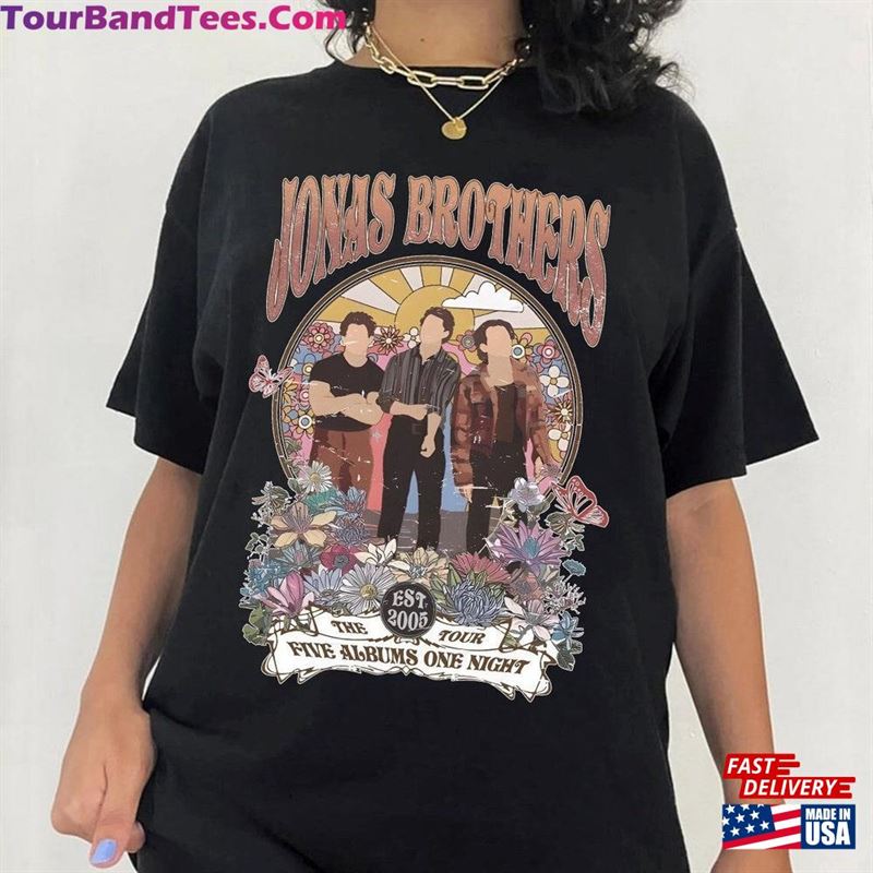 Jonas Brothers Est Vintage T-Shirt Five Albums One Night Tour Shirt Unisex 29Uf131925 – Utopia Fashion