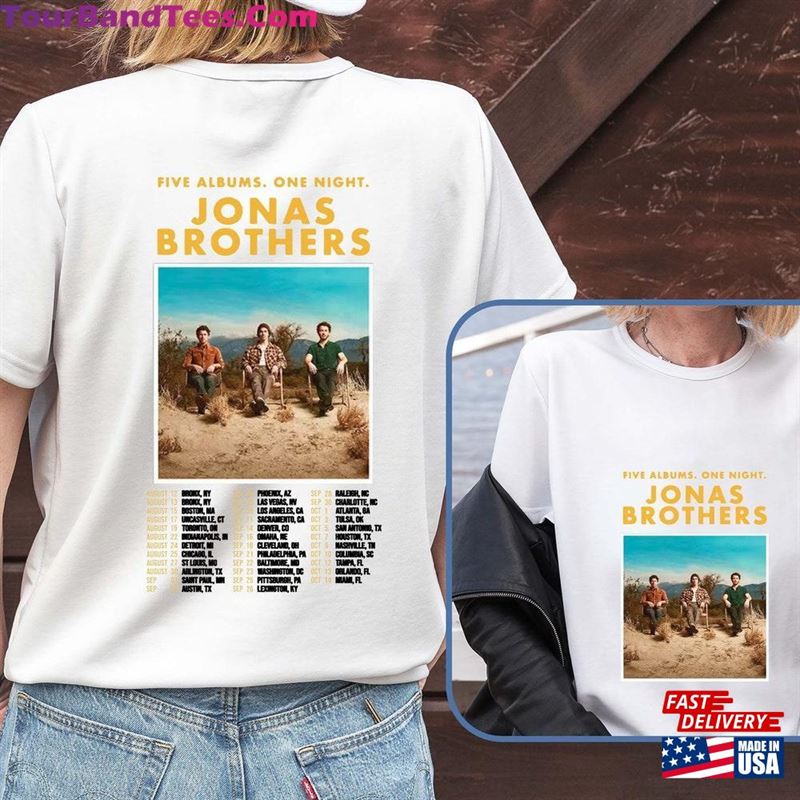 Jonas Brothers Five Albums One Night The Tour Shirt Band Fan T-Shirt Sweatshirt Classic 29Uf118720 – Utopia Fashion