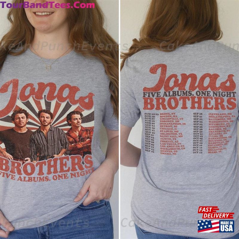 Jonas Brothers Shirt Five Albums One Night Tour T-Shirt Classic 29Uf136541 – Utopia Fashion