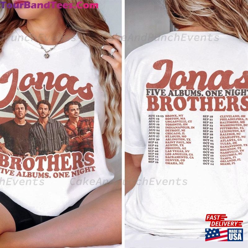 Jonas Brothers Shirt Five Albums One Night Tour T-Shirt Classic 29Uf136541 – Utopia Fashion