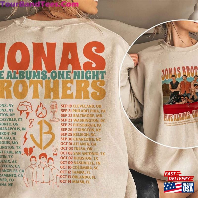 Jonas Brothers Sweatshirt Five Albums One Night Tour Shirt Hoodie 29Uf123045 – Utopia Fashion