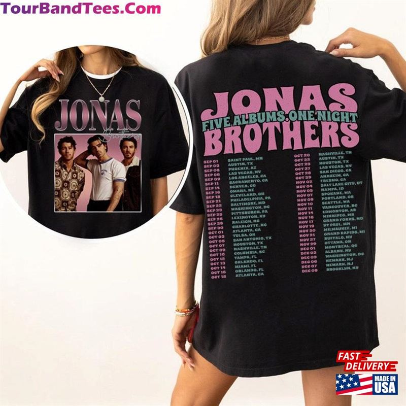 Jonas Brothers Tour Shirt Five Album One Night Concert Sweatshirt T-Shirt 29Uf124526 – Utopia Fashion