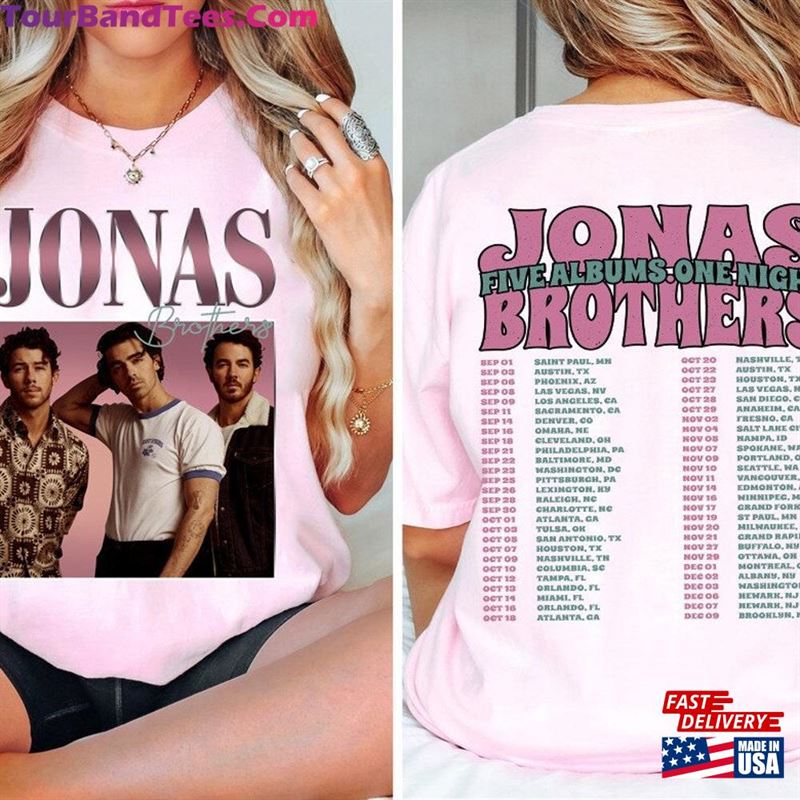 Jonas Brothers Tour Shirt Five Album One Night Concert Sweatshirt T-Shirt 29Uf124526 – Utopia Fashion