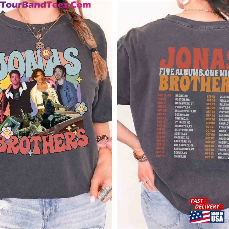 Jonas Brothers Vintage Side Shirt Five Albums One Night Tour Sweatshirt Hoodie 29Uf131664 – Utopia Fashion