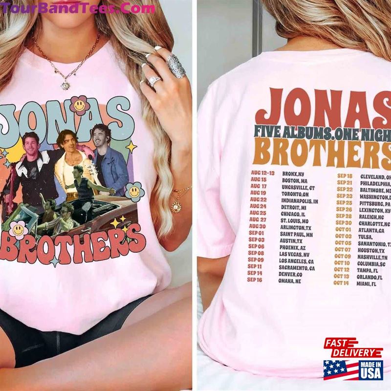 Jonas Brothers Vintage Side Shirt Five Albums One Night Tour Sweatshirt Hoodie 29Uf131664 – Utopia Fashion