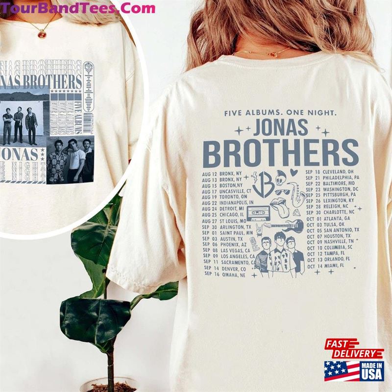 Jonas Brothers Vintage Sides T-Shirt Five Albums One Night Tour Shirt Hoodie 29Uf118525 – Utopia Fashion