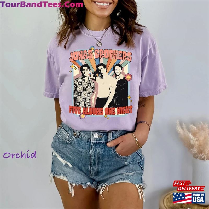 Jonas Brothers Vintage Shirt Five Albums One Night Tour Movie Graphic Tee Unisex Hoodie 29Uf123076 – Utopia Fashion