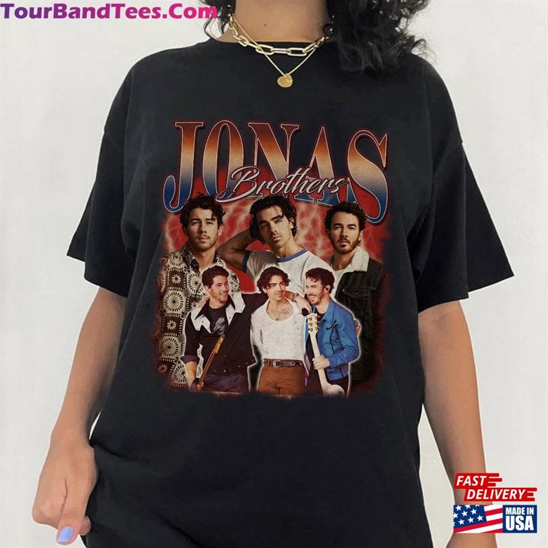 Jonas Brothers Vintage T-Shirt Five Albums One Night Tour Shirt Classic Hoodie 29Uf122686 – Utopia Fashion