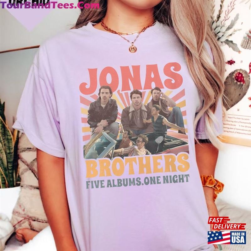 Jonas Brothers Vintage T-Shirt Five Albums One Night Tour Shirt Unisex Hoodie 29Uf136407 – Utopia Fashion