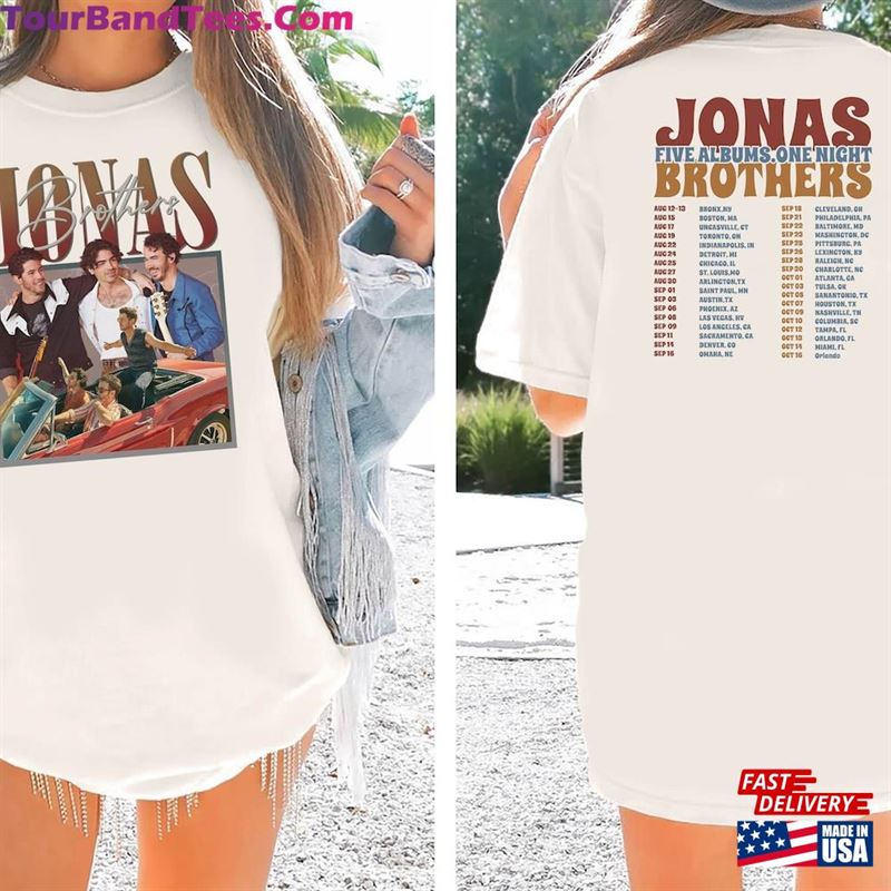 Jonas Five Albums One Night Tour Side Shirt Brothers Unisex T-Shirt 29Uf123644 – Utopia Fashion