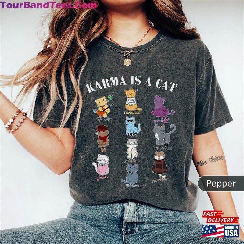 Karma Is A Cat Comfort Colors Shirt Midnights Tee Music Lover Unisex Sweatshirt 29Uf131429 – Utopia Fashion