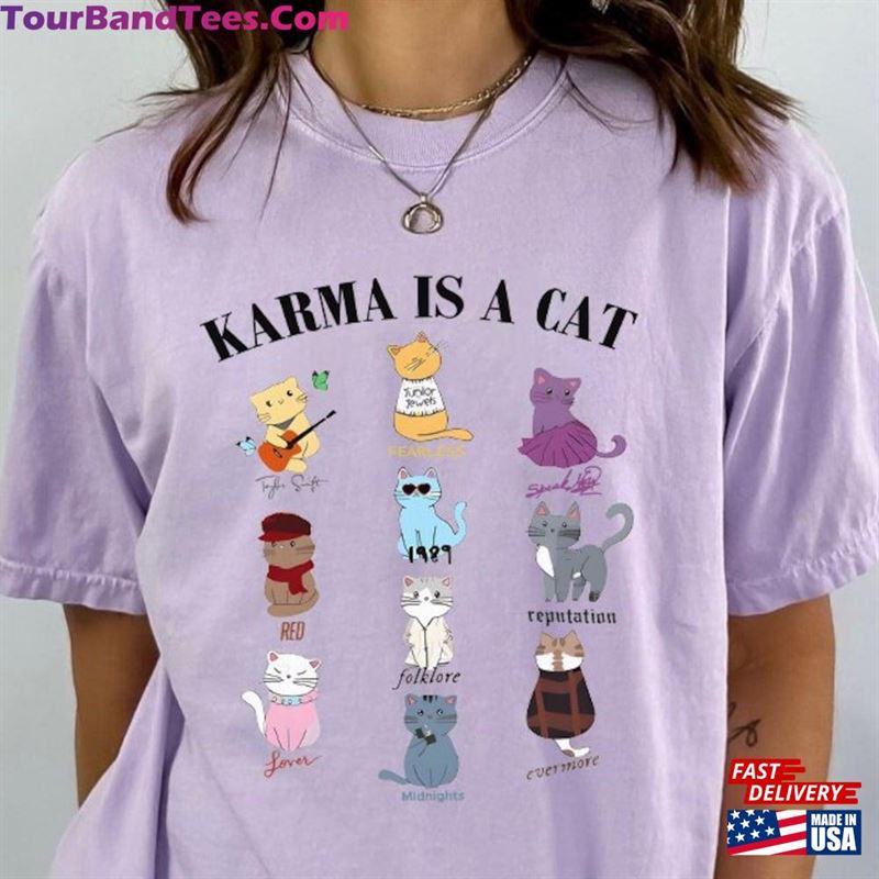 Karma Is A Cat Comfort Colors Shirt Midnights Tee Music Lover Unisex Sweatshirt 29Uf131429 – Utopia Fashion