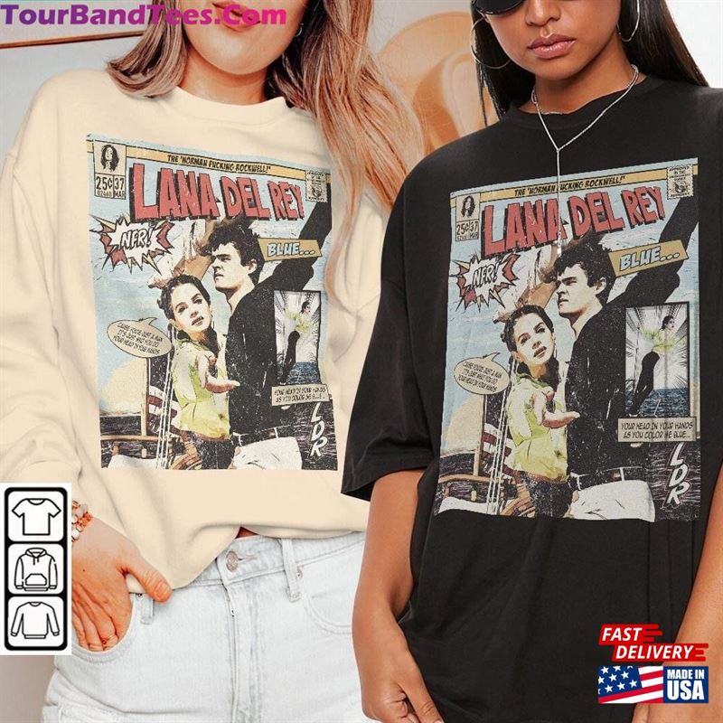 Lana Del Rey Comic Shirt Sweatshirt Retro Vintage Tour Album Norman Fucking Rockwell Graphic Tee Book L3004C Unisex Hoodie 29Uf122890 – Utopia Fashion