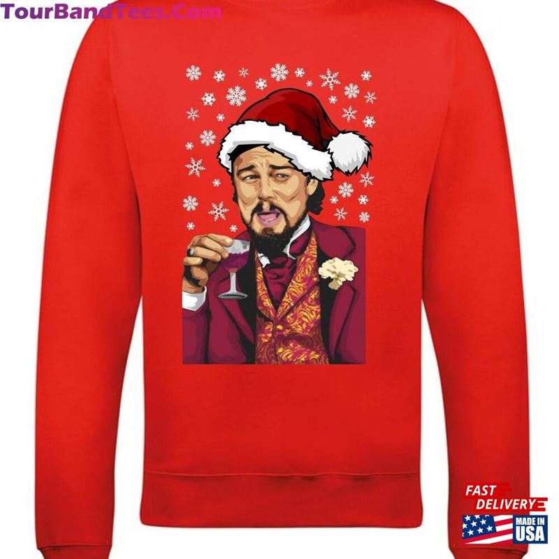 Leonardo Laughing Meme Christmas Jumper Dicaprio Xmas Sweater Classic Sweatshirt 29Uf123881 – Utopia Fashion