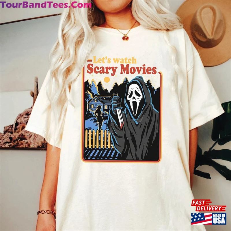 Let’S Watch Scary Movie Scream Ghostface Shirt Halloween Sweatshirt Unisex 29Uf123189 – Utopia Fashion