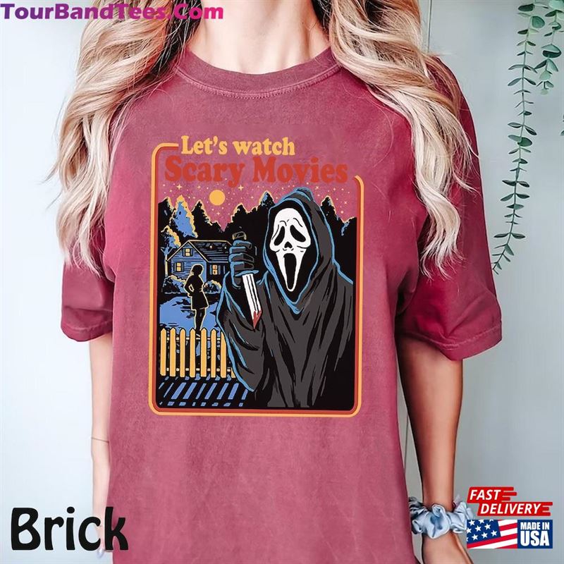 Let’S Watch Scary Movie Scream Ghostface Shirt Halloween Sweatshirt Unisex 29Uf123189 – Utopia Fashion