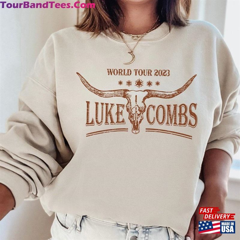 Luke Combs World Tour Bull Skull Distressed Western T-Shirt Classic 29Uf122034 – Utopia Fashion