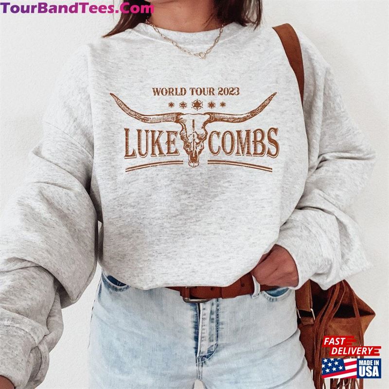 Luke Combs World Tour Bull Skull Distressed Western T-Shirt Classic 29Uf122034 – Utopia Fashion