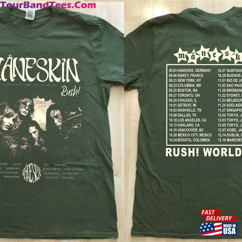 Maneskin Rush World Tour Shirt Merch Concert Sweatshirt T-Shirt 29Uf122746 – Utopia Fashion