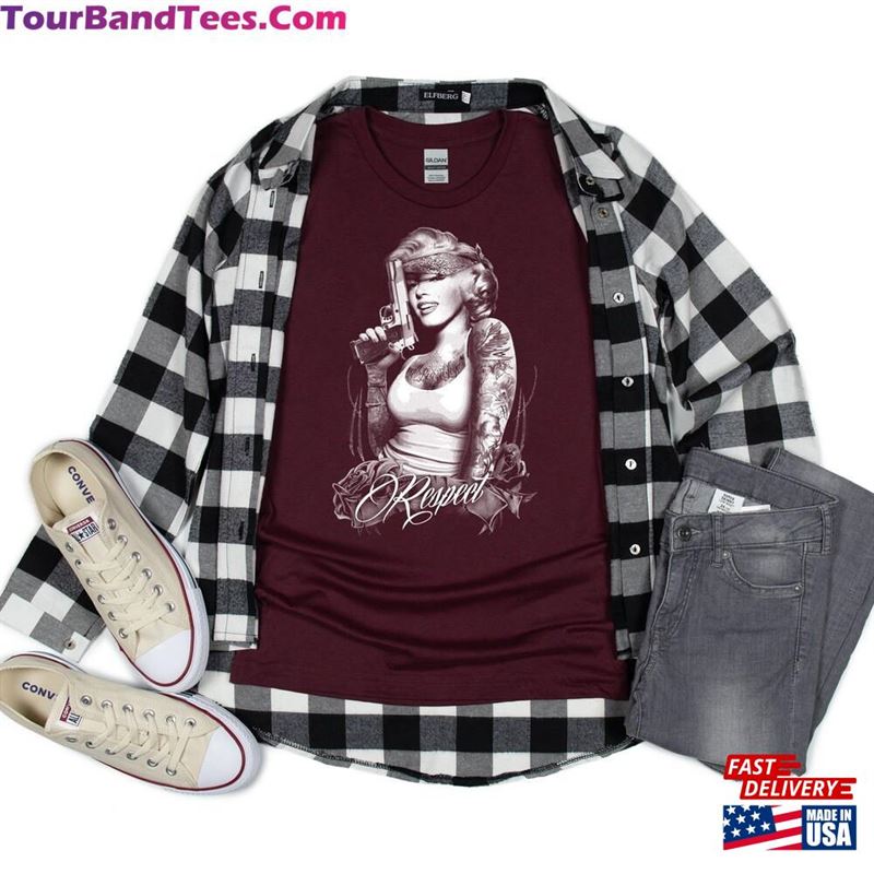 Marylin Monroe T-Shirt Gangster Respect Tee Gangsta Guns Shirt Unisex Sweatshirt 29Uf124012 – Utopia Fashion