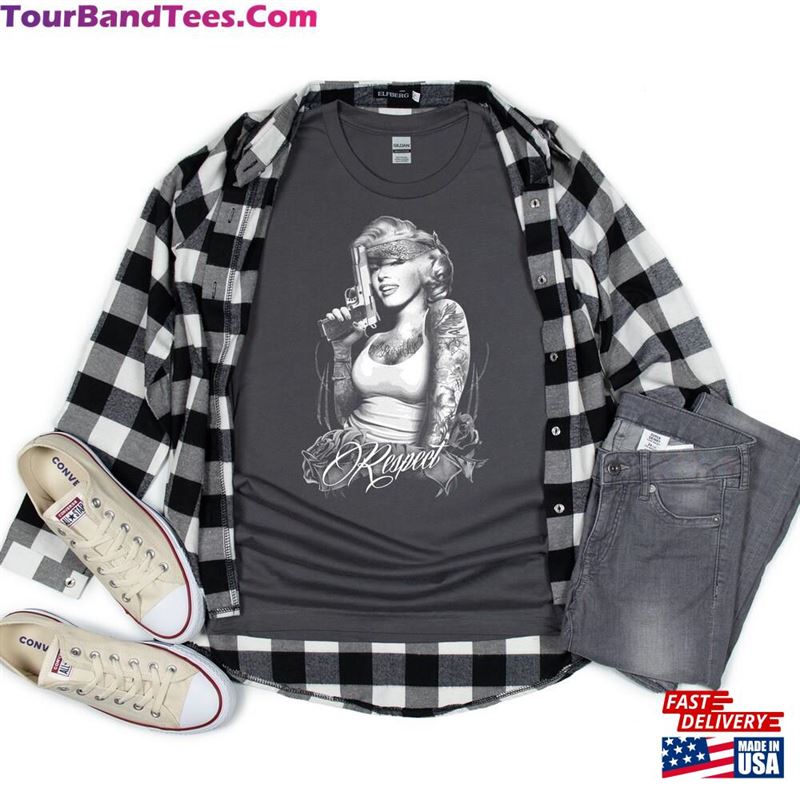 Marylin Monroe T-Shirt Gangster Respect Tee Gangsta Guns Shirt Unisex Sweatshirt 29Uf124012 – Utopia Fashion