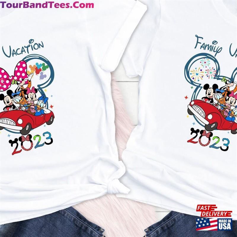 Mickey And Minnie Family Vacation Shirt Disney Characters Red Car Matching T-Shirt Hoodie 29Uf141306 – Utopia Fashion