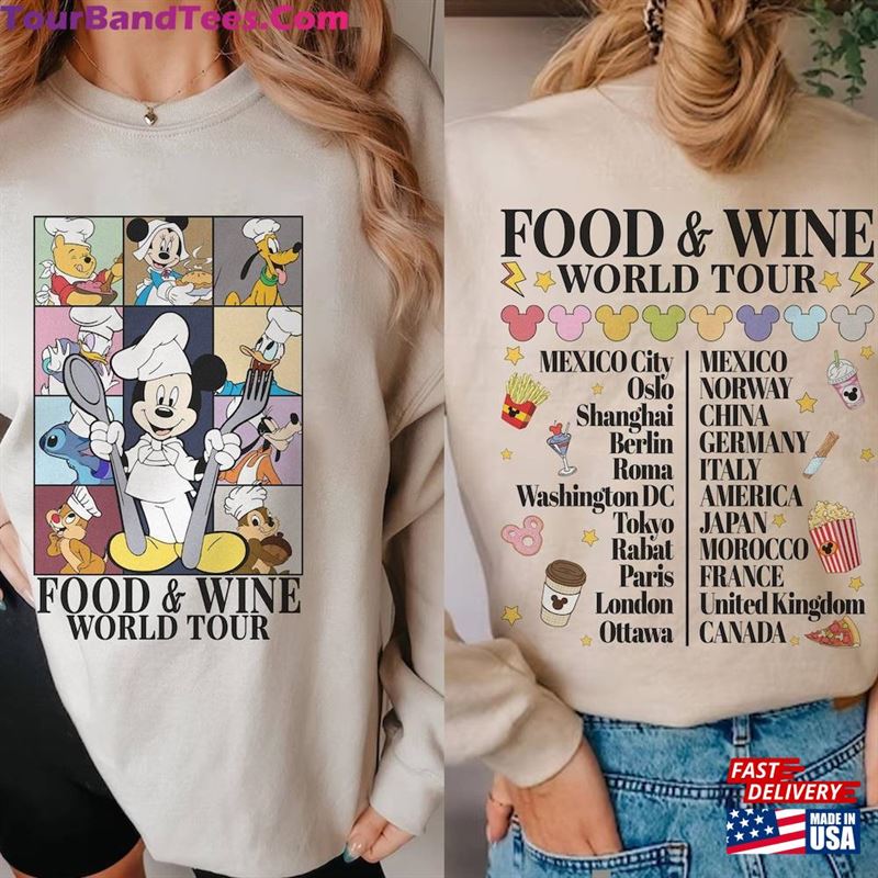 Mickey Chef And Friends Food Wine Festival World Tour T-Shirt Epcot Snack Drink Tee Classic 29Uf123658 – Utopia Fashion