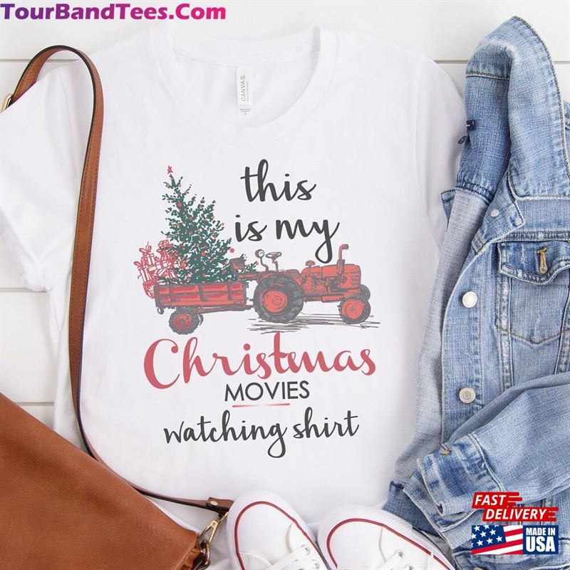 My Christmas Movie Watching Shirt Holiday Themed Bella Tee Soft Tshirt Women’S Graphic Red Vintage Tractor Unisex Hoodie 29Uf122444 – Utopia Fashion