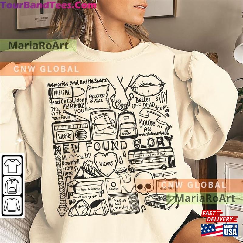 New Found Glory Music Doodle Art Shirt Vintage Merch Tee Graphic Design Tattoo Album Lyric Tour Da2009Dt Sweatshirt Unisex 29Uf124559 – Utopia Fashion