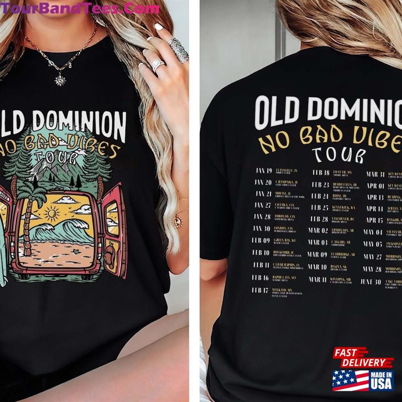 Old Dominion No Bad Vibes Tour Tshirt Country Music Concert Tee Festival Unisex T-Shirt 29Uf122734 – Utopia Fashion