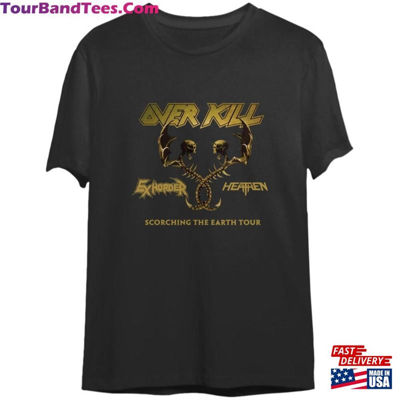 Overkill Exhorder And Heathen Tour Shirt Scorching The Earth U S Concert Hoodie T-Shirt 29Uf131451 – Utopia Fashion