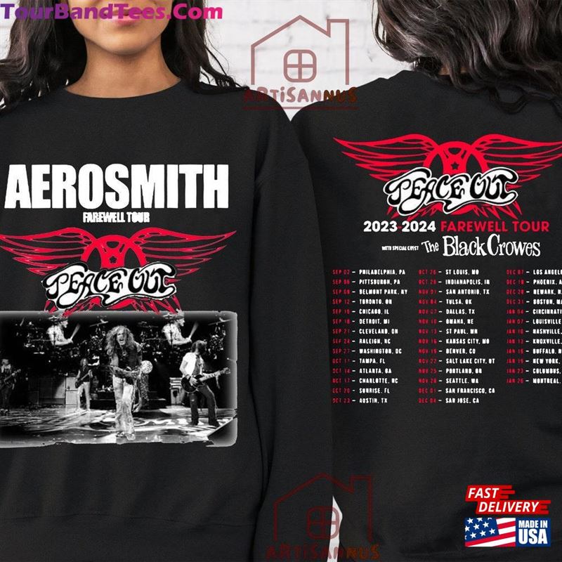 Peace Out Farewell Tour With The Black Crowes Shirt Aerosmith Hoodie Classic 29Uf122718 – Utopia Fashion