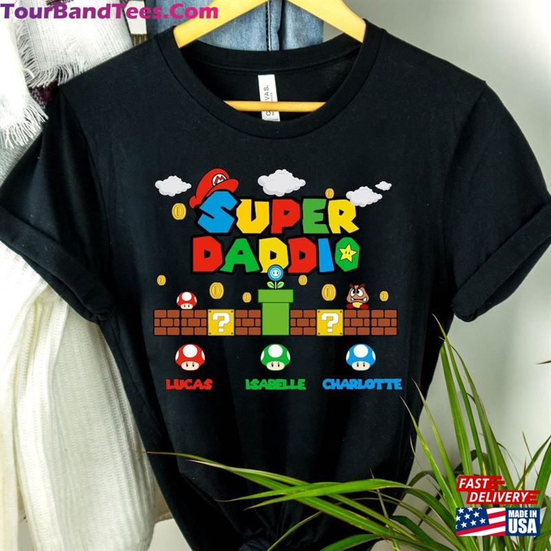 Personalized Super Daddio Game Shirt Custom Kids Name Dad Funny Father Unisex Sweatshirt 29Uf141429 – Utopia Fashion