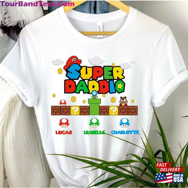 Personalized Super Daddio Game Shirt Custom Kids Name Dad Funny Father Unisex Sweatshirt 29Uf141429 – Utopia Fashion