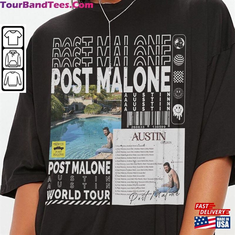 Post Malone Rap Shirt Y2K 90S Merch Vintage Album Austin Twelve Carot Tour Tickets Graphic Tee Gift For Fan L2605R Sweatshirt Hoodie 29Uf122109 – Utopia Fashion