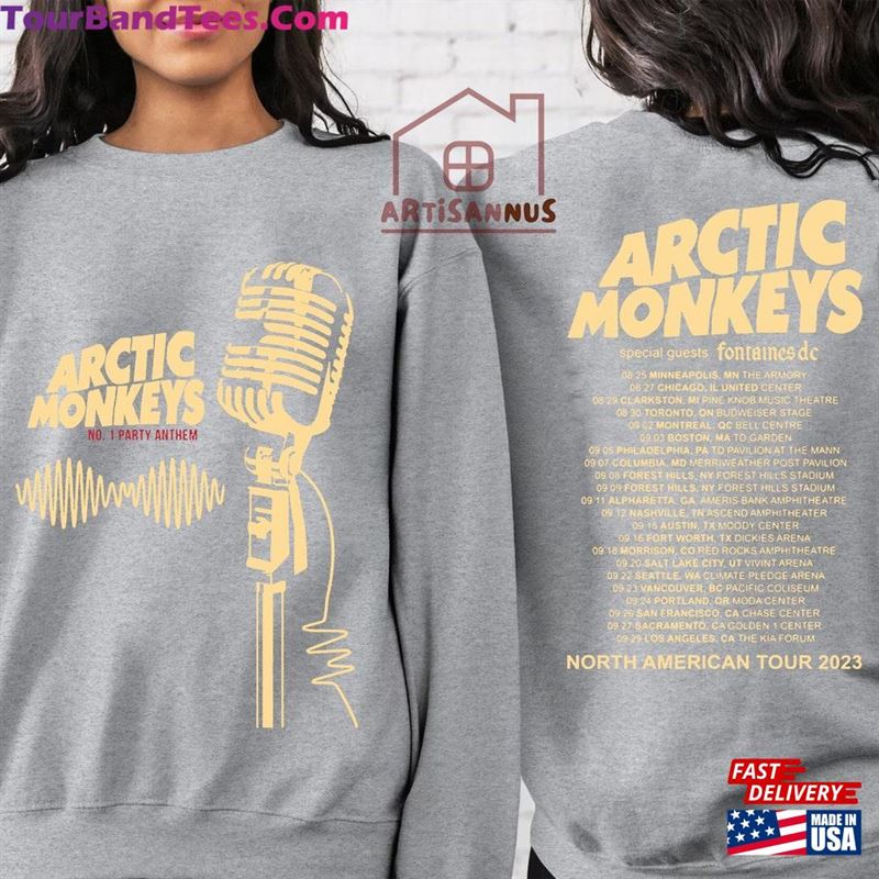 Retro Arctic Monkeys North America Tour Shirt Band Sweatshirt Music Lyrics T-Shirt Unisex 29Uf118494 – Utopia Fashion