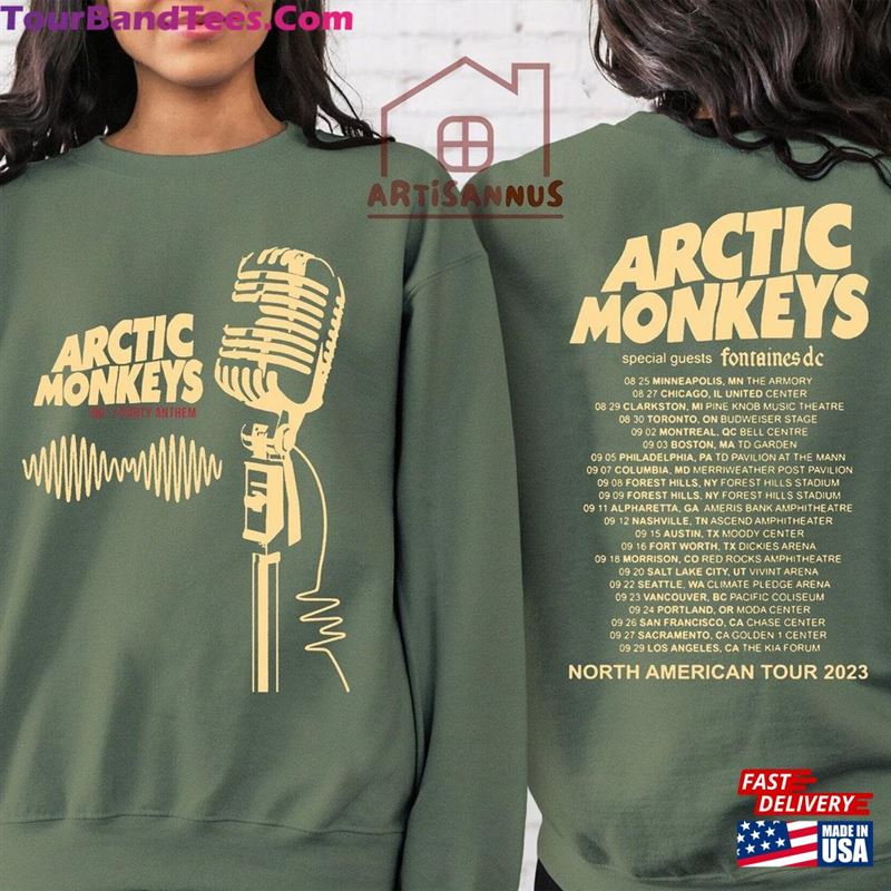 Retro Arctic Monkeys North America Tour Shirt Band Sweatshirt Music Lyrics T-Shirt Unisex 29Uf118494 – Utopia Fashion