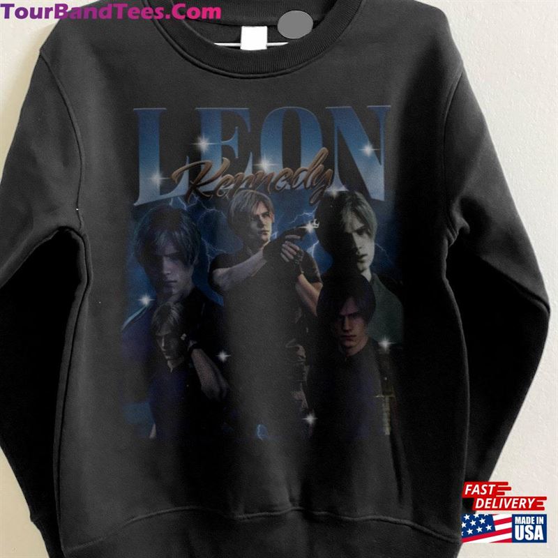 Retro Blue Leon Kennedy Shirt T-Shirt Sweatshirt 29Uf118482 – Utopia Fashion