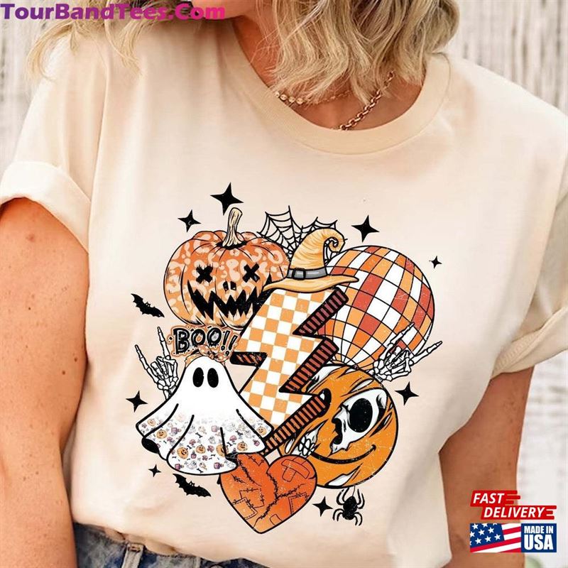 Retro Halloween Pumpkin Ghost Witch Shirt Vintage Boo Smiley Face Spooky Vibes Scary Trendy Graphic Top Sweatshirt Classic 29Uf136686 – Utopia Fashion