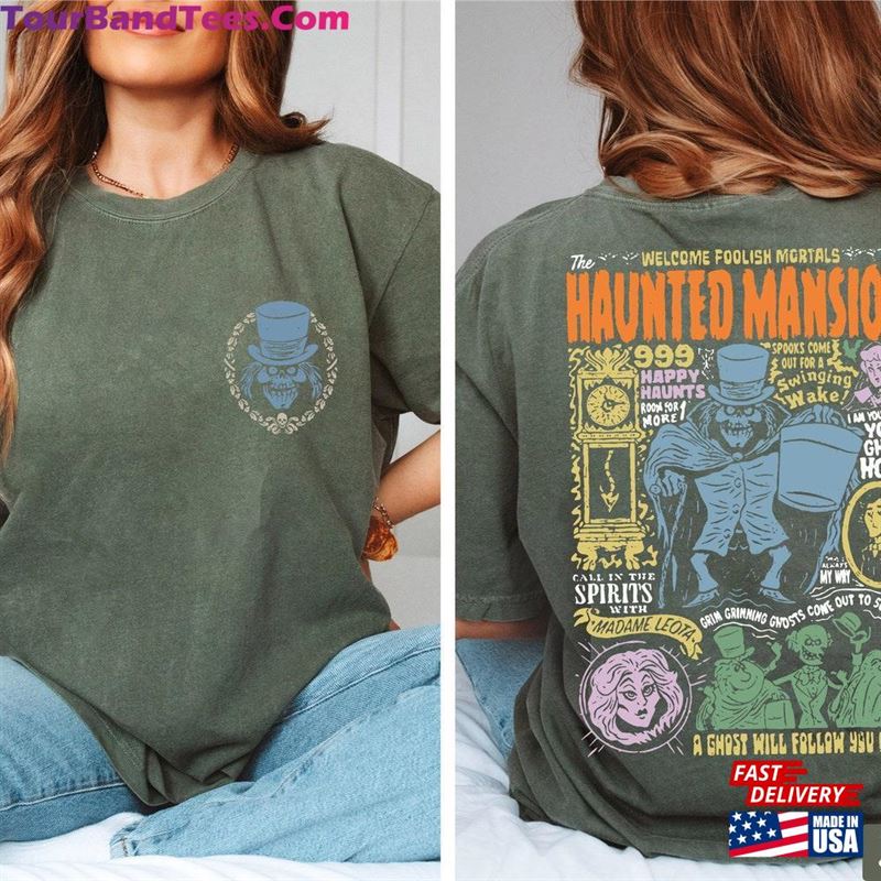 Retro Haunted Mansion Side Comfort Color Shirt The Map Disney Halloween Classic Unisex 29Uf136653 – Utopia Fashion