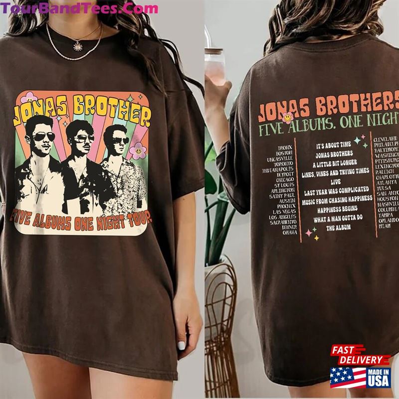 Retro Jonas Brothers Sides Shirt Nick Joe Kevin Tour Dates T-Shirt Five Albums One Night Unisex Sweatshirt 29Uf136735 – Utopia Fashion