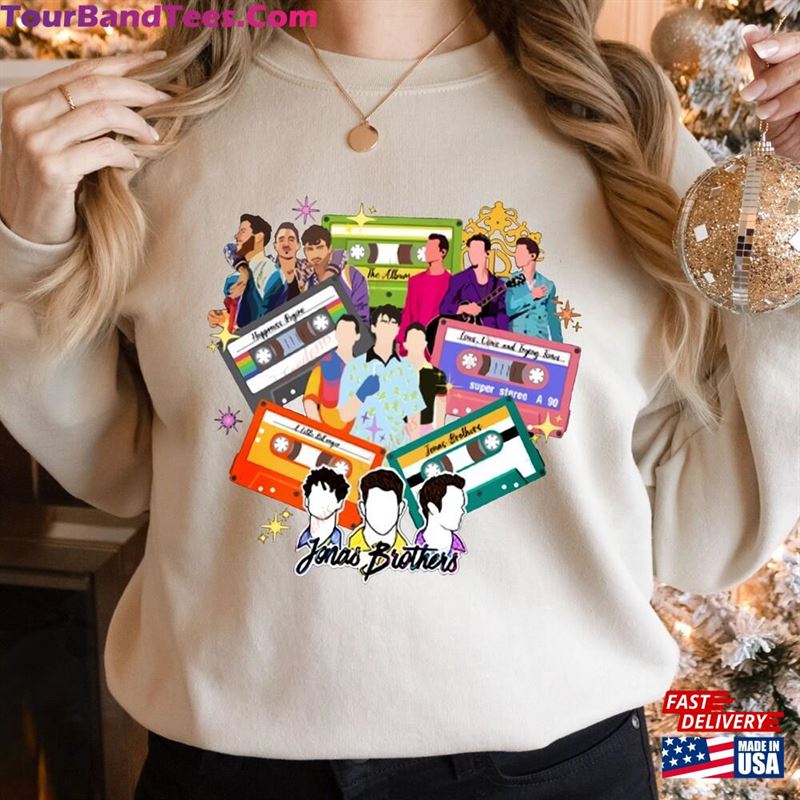 Retro Jonas Brothers Cassette Shirt Nick Joe Kevin Sweatshirt Five Albums One Night Tour Hoodie Classic 29Uf136382 – Utopia Fashion