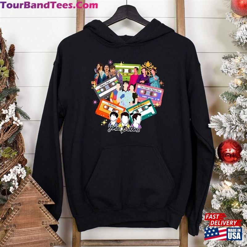 Retro Jonas Brothers Cassette Shirt Nick Joe Kevin Sweatshirt Five Albums One Night Tour Hoodie Classic 29Uf136382 – Utopia Fashion