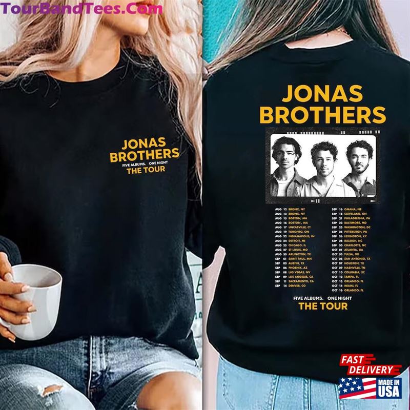 Retro Jonas Brothers Five Albums One Night Shirt Y2K Brother Nick Joe Kevin T-Shirt Sweatshirt Unisex 29Uf136479 – Utopia Fashion