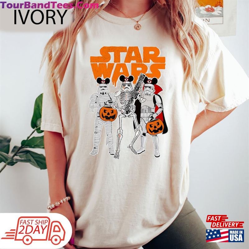 Retro Star Wars Stormtrooper Skeleton Costume Mickey Ears Halloween Comfort Colors Shirt Funny T-Shirt Classic Sweatshirt 29Uf136842 – Utopia Fashion